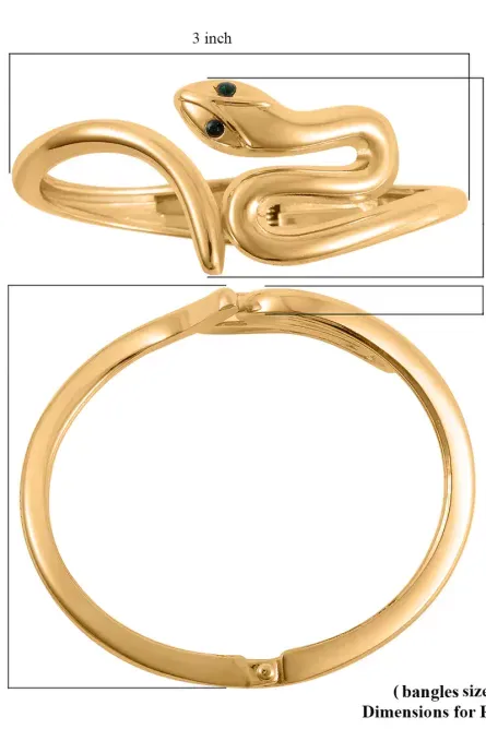 374 - Golden Serpent Hinged Bangle - Image 6