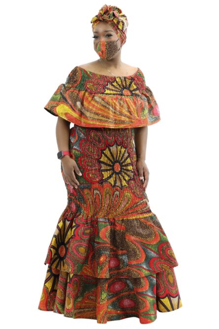 0011 - Sunburst Wildflower Mermaid Dress - Image 2