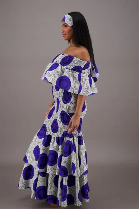 0011 - Indigo Moon Off-Shoulder Skirt Set - Image 2