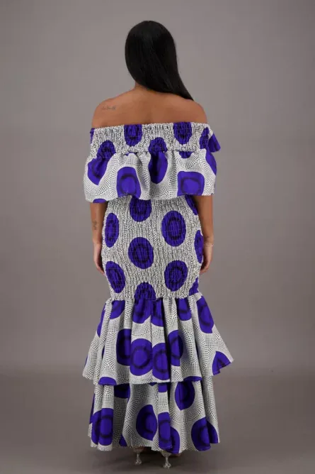 0011 - Indigo Moon Off-Shoulder Skirt Set - Image 3