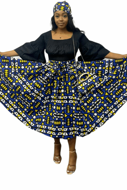 0049 - African Skirt with Matching Handbag - Image 5