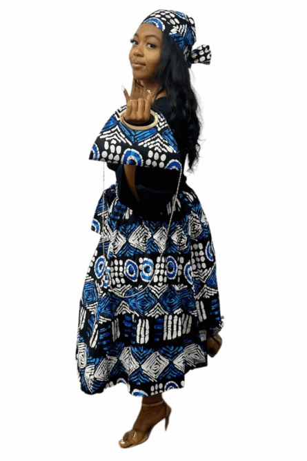 0049 - African Skirt with Matching Handbag - Image 4