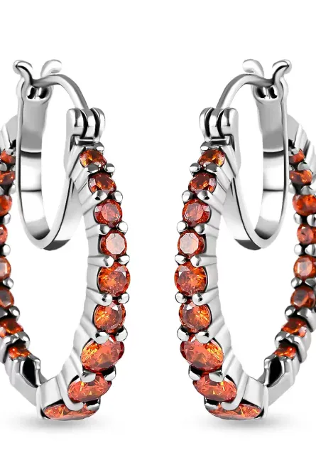 755 - Fiery Glow Inside-Out Hoop Earrings - Image 1