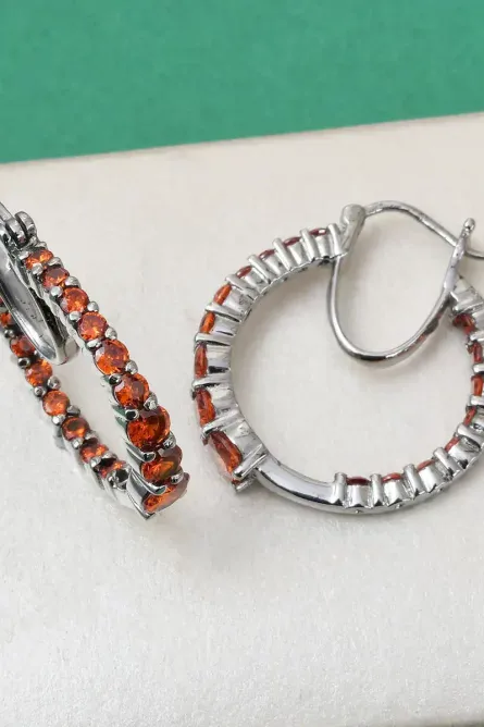 755 - Fiery Glow Inside-Out Hoop Earrings - Image 2