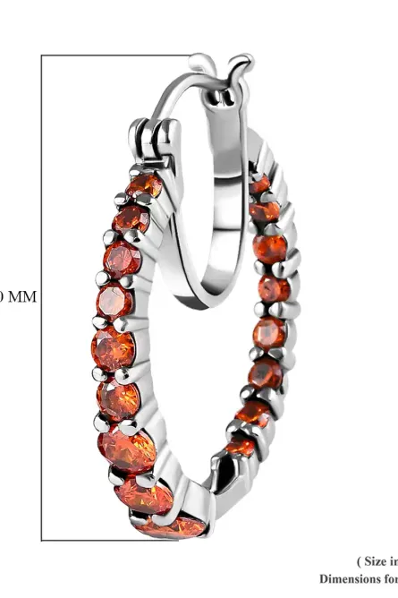 755 - Fiery Glow Inside-Out Hoop Earrings - Image 5