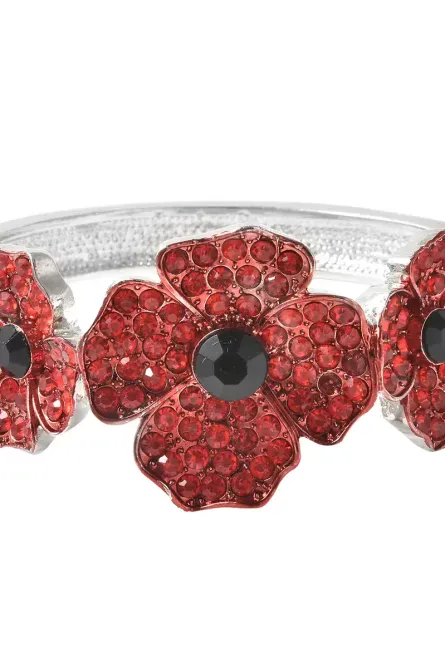 301 -  Crimson Bloom Poppy Bangle Bracelet - Image 1