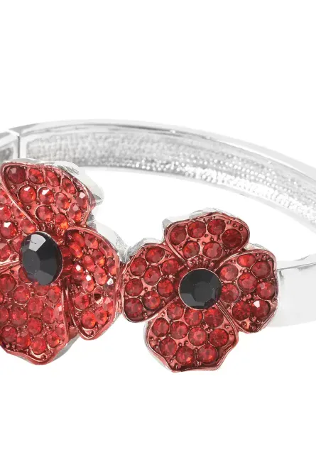 301 -  Crimson Bloom Poppy Bangle Bracelet - Image 4