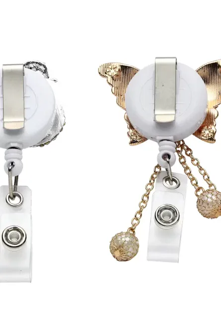 Swan & Butterfly Austrian Crystal Retractable Badge Holder Set - Image 4