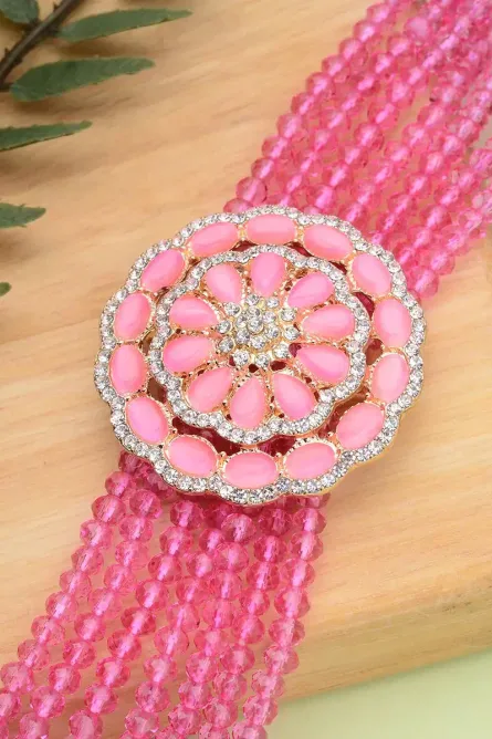 38 - Fuchsia Bloom Multi-Strand Bracelet - Image 2