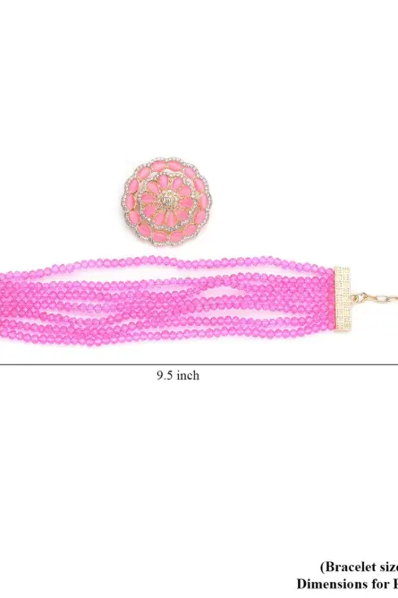 38 - Fuchsia Bloom Multi-Strand Bracelet - Image 4