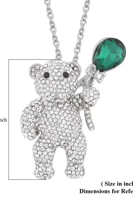 29 - Tri-Tone Crystal Teddy Bear Pendant Necklace – Convertible Brooch - Image 4
