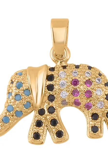 Multi-Color Simulated Diamond Animal Pendant Set (3-Piece) - Image 2