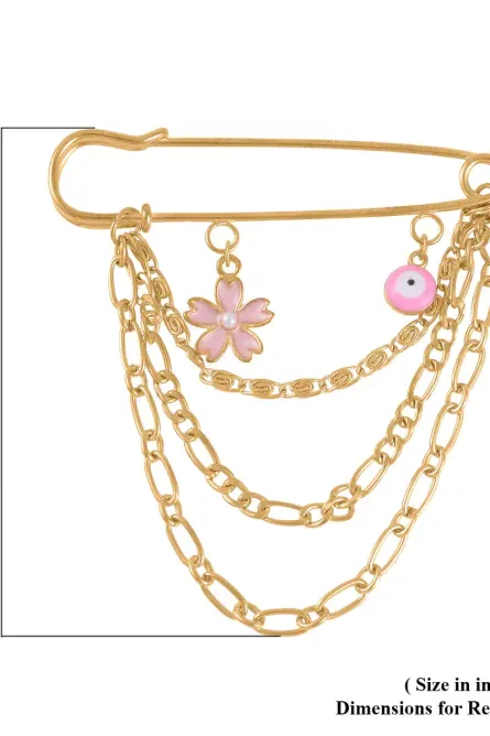 Goldtone Layered Chain Brooch Set - Image 5