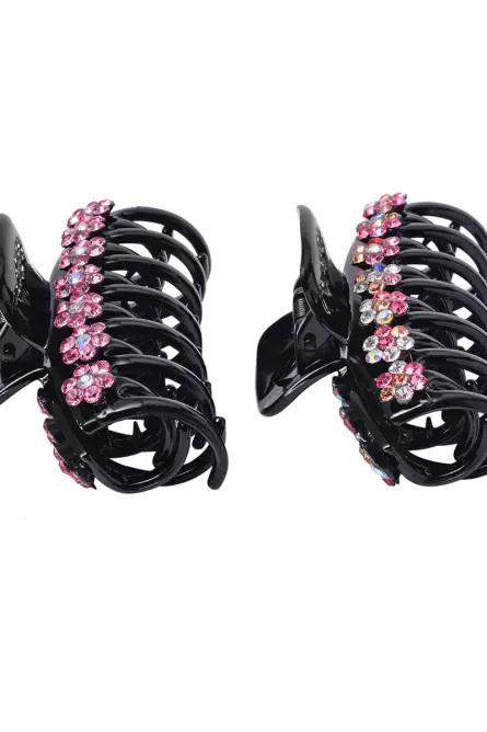 Austrian Crystal Flower Hair Claw Clips - Image 1