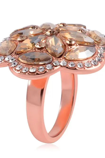 48 - Champagne Bloom 5-Piece Austrian Crystal Jewelry Set - Image 8