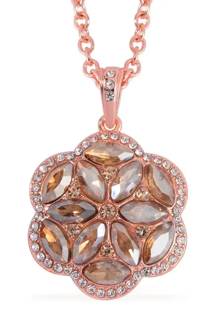 48 - Champagne Bloom 5-Piece Austrian Crystal Jewelry Set - Image 5