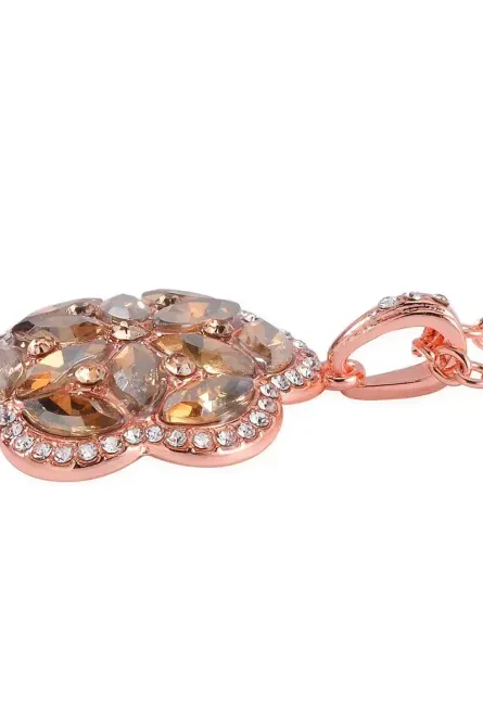 48 - Champagne Bloom 5-Piece Austrian Crystal Jewelry Set - Image 4