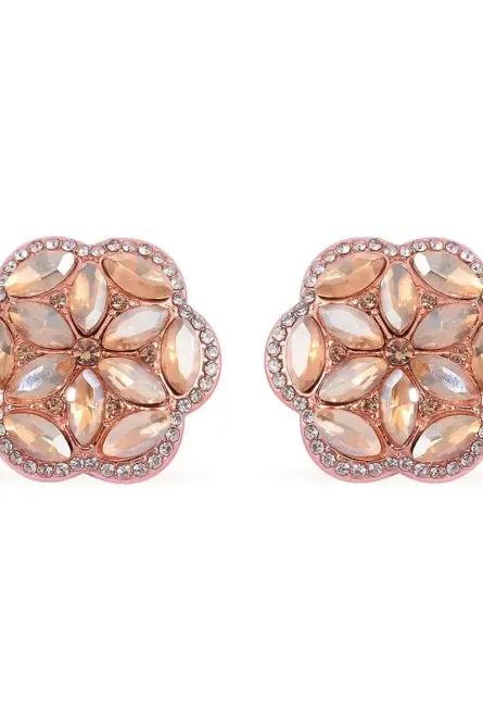 48 - Champagne Bloom 5-Piece Austrian Crystal Jewelry Set - Image 3