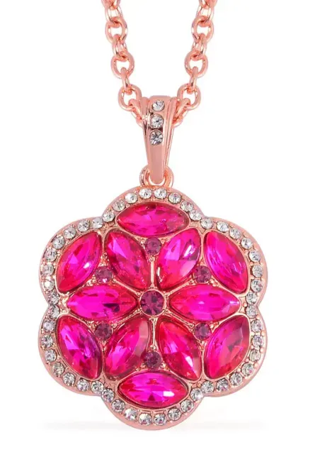 48 -  Rosy Bloom 5-Piece Austrian Crystal Jewelry Set - Image 3