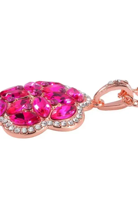 48 -  Rosy Bloom 5-Piece Austrian Crystal Jewelry Set - Image 2