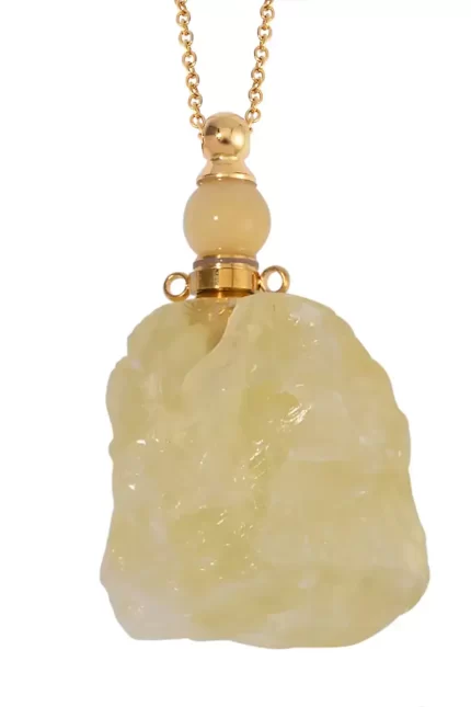 Brazilian Citrine Perfume Bottle Pendant Necklace