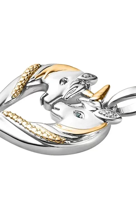 281 - Blue Diamond Accent Horse Heart Pendant Necklace - Image 4