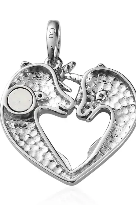 281 - Blue Diamond Accent Horse Heart Pendant Necklace - Image 3