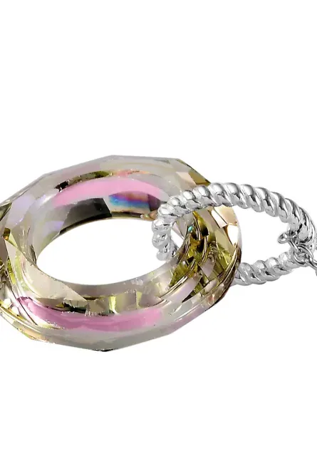 281 - Lumingreen Austrian Crystal Circle Pendant Necklace - Image 3