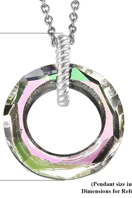 281 - Lumingreen Austrian Crystal Circle Pendant Necklace - Image 5