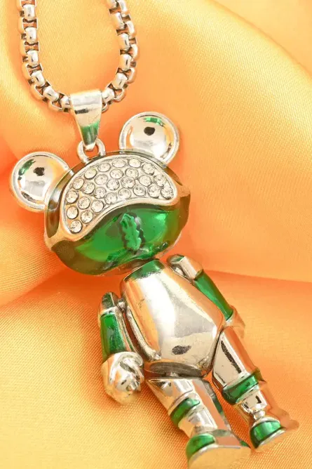 29- Austrian Crystal Bear Pendant Necklace - Image 2