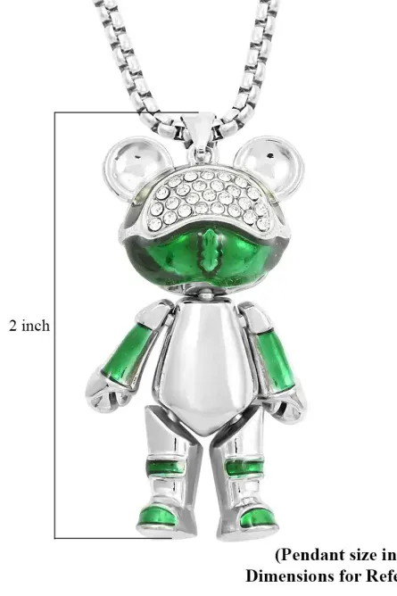 29- Austrian Crystal Bear Pendant Necklace - Image 6