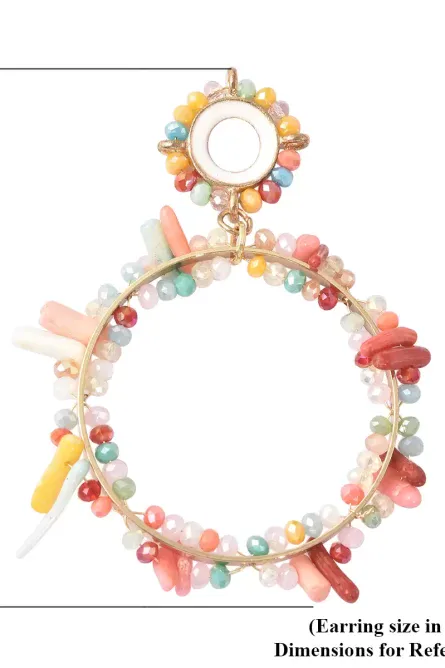 75 - Boho Bloom Multi-Bead Hoop Earrings - Image 2