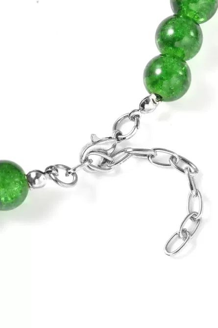 23 - Emerald Green Beaded Statement Necklace - Image 5