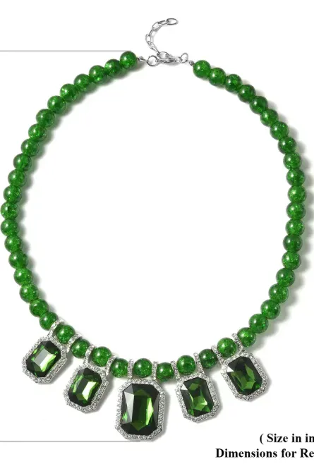 23 - Emerald Green Beaded Statement Necklace - Image 6