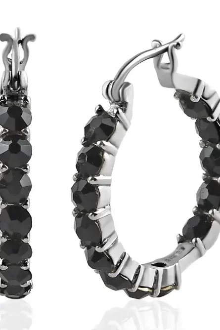74 - Midnight Eclipse Inside-Out Hoop Earrings - Image 1
