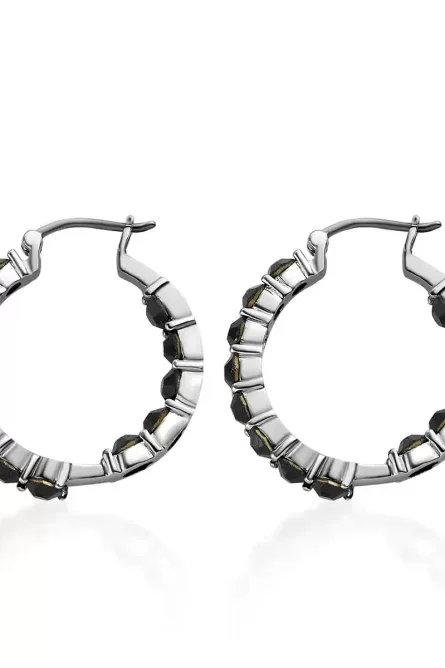 74 - Midnight Eclipse Inside-Out Hoop Earrings - Image 4