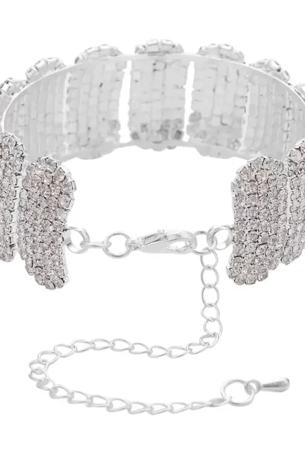 321 -  Art Deco Crystal Block Cuff Bracelet – Austrian Crystals - Image 4