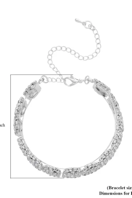 321 -  Art Deco Crystal Block Cuff Bracelet – Austrian Crystals - Image 3