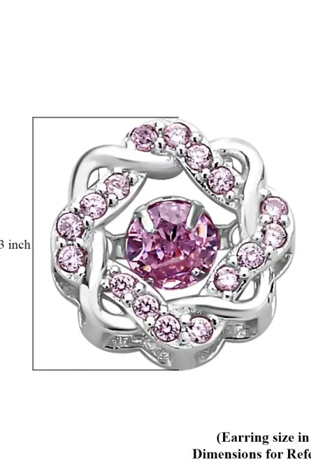 73 - Pink Knot Simulated Diamond Stud Earrings - Image 5