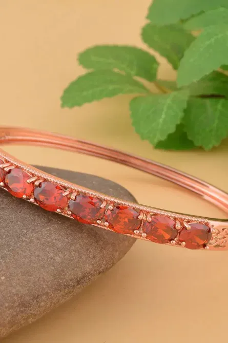 30 -  Radiant Rose Simulated Diamond Bangle Bracelet - Image 3