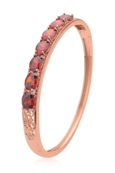 30 -  Radiant Rose Simulated Diamond Bangle Bracelet - Image 2