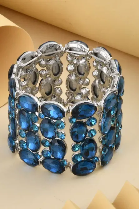 382 - Blue Mirage Crystal Stretch Bracelet - Image 2