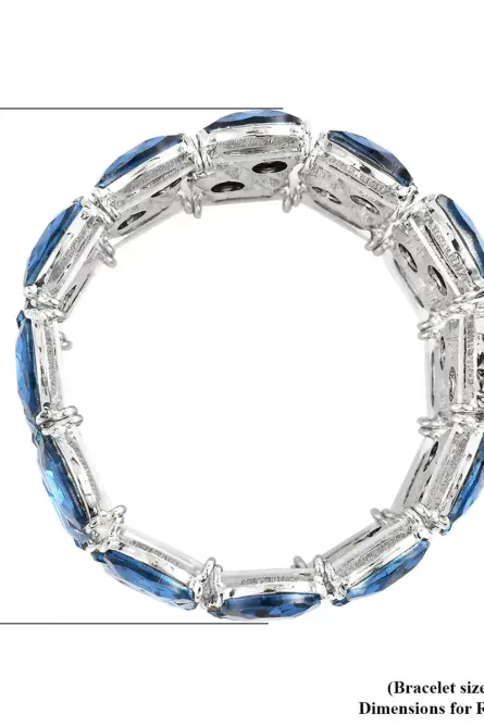 382 - Blue Mirage Crystal Stretch Bracelet - Image 3
