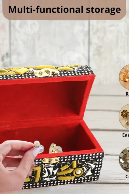 Handcrafted Beaded Dome Jewelry Box - Image 2