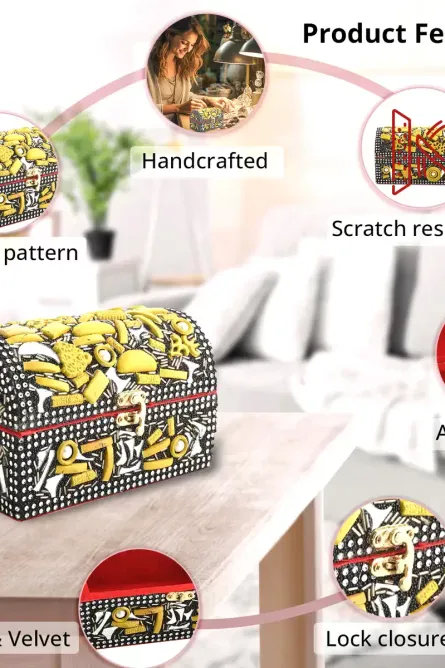 Handcrafted Beaded Dome Jewelry Box - Image 3