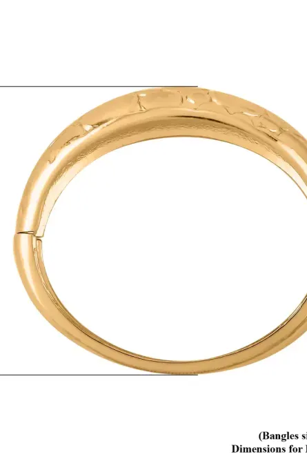 32 -  “Golden Echo” Sculpted Dome Bangle Bracelet - Image 4