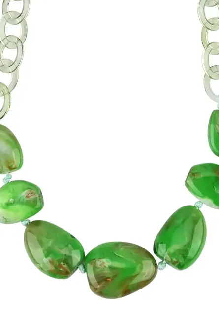 23 - Green Resin Statement Necklace - Image 3