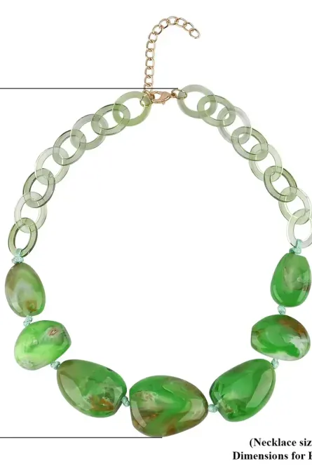 23 - Green Resin Statement Necklace - Image 5