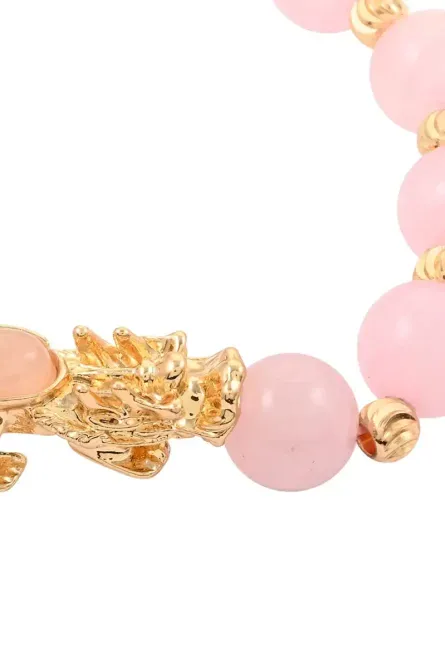 378 - Blush Fortune Pink Quartz Pixiu Bracelet - Image 3