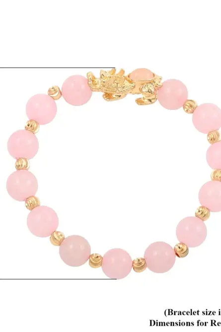 378 - Blush Fortune Pink Quartz Pixiu Bracelet - Image 2